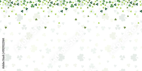 St patrick's day green confetti celebration background with white space for greeting or invitation cards