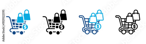 Purchase Icon Multiple Style Vector Illustration