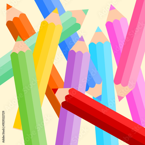 Kolorowe kredki - bałagan