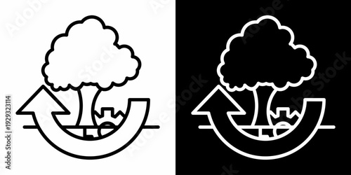 Environmental Ethics White Icon Set Design