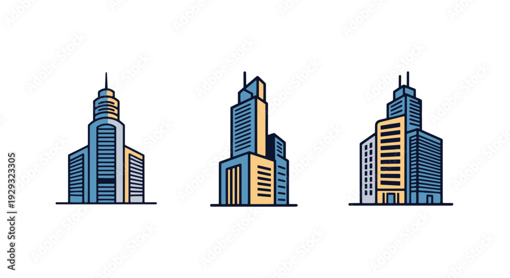 Fototapeta premium Skyscraper Residence creative modern smooth illustration