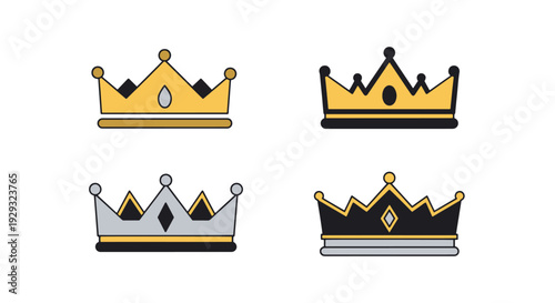 Slim Crown Line art modern abstract style illustration