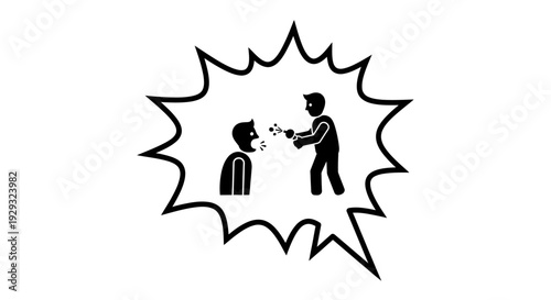 People arguing in a speech bubble.