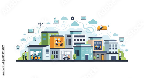 Connected Urban Life: Remote Work, Co-working & Digital Living in a Smart City with Integrated Technology Infrastructure