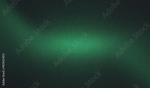 Emerald Green Horizontal Glow on Dark Textured Background, Luminous Center Light Band with Soft Fade Edges, Cinematic Noise Grain Abstract Wallpaper for Technology Banner Header