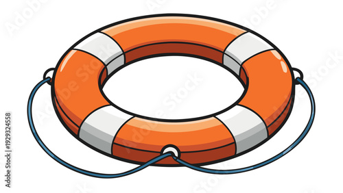 Life Buoy Ring Isolated Symbol of Water Safety and Rescue Support