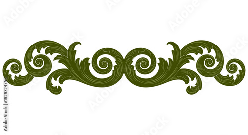 green ornamental swirl design element