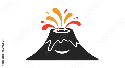 Volcano Eruption Graphic Illustration.