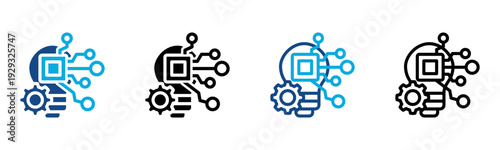 Technology Icon Multiple Style Vector Illustration