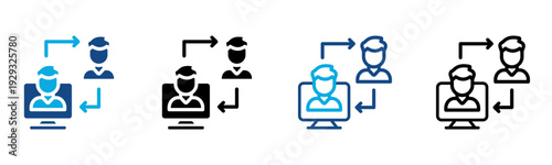 Digital Twins Icon Multiple Style Vector Illustration