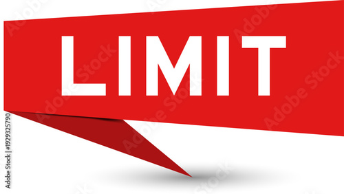 Red color speech banner with word limit on white background