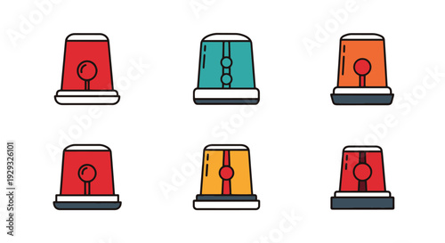 Security Beacon Line creative tone color illustration
