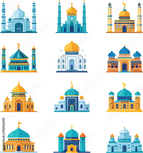 Vector illustration of an orthodox church with domes and cross