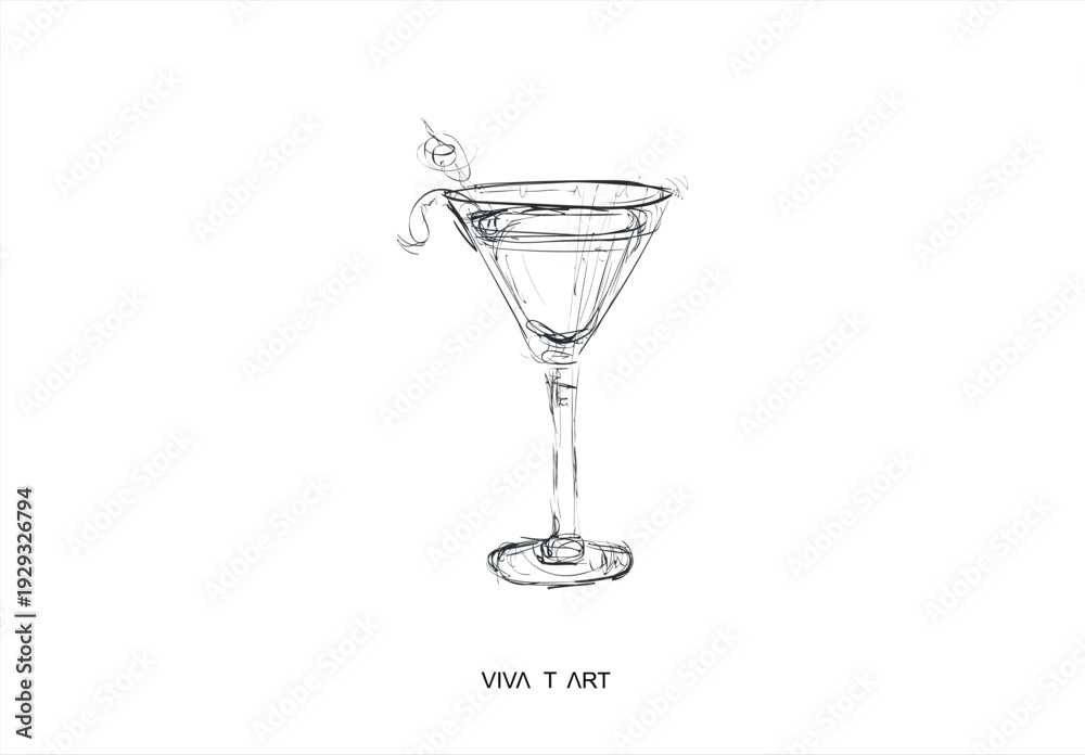 Obraz premium vector hand drawn cocktail in sketch style