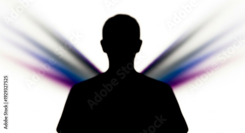 Silhouette of a person with light streaks, a mysterious and artistic image.