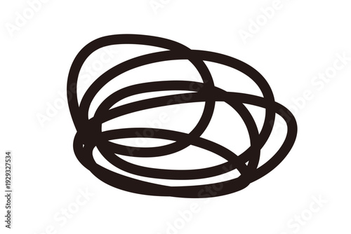 くるくる手描き線風アイコン　落書き風ベクター