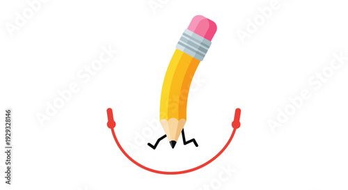 Colorful pencil with pink eraser.