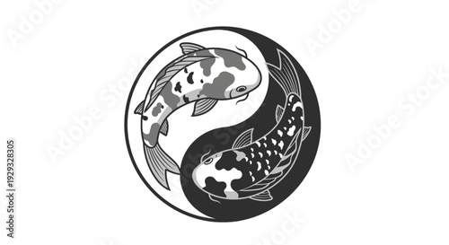 Yin Yang Koi Fish Symbol Harmony Balance