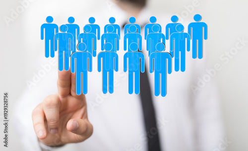 A businessperson's finger p...