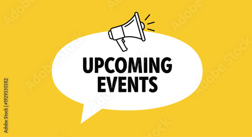 Announcing Upcoming Events: Illustrated Megaphone and Speech Bubble Design