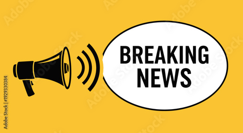 Announcing the latest information through a megaphone for the daily news updates