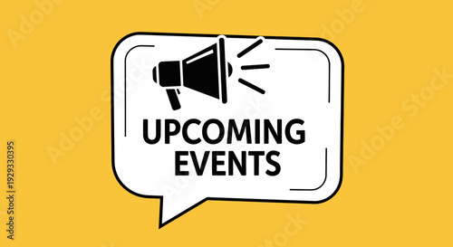 Announcing Upcoming Events: Illustrated Megaphone Icon with Simple Graphic Design