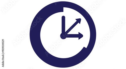 Clock Icon, Time Management, Deadline, Schedule, Countdown, Minimalist Vector Art