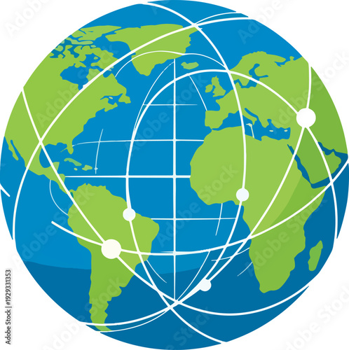 Global Connections Earth Map Network.