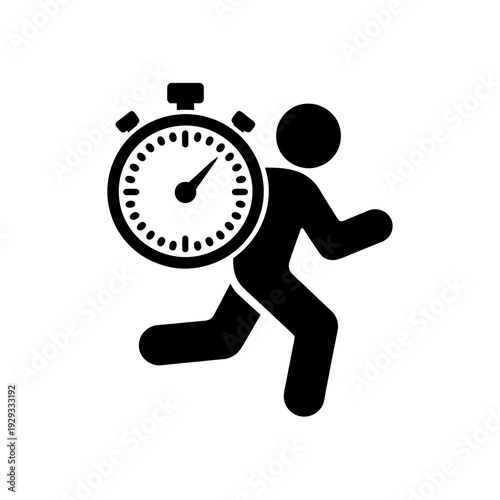 Man running with large stopwatch