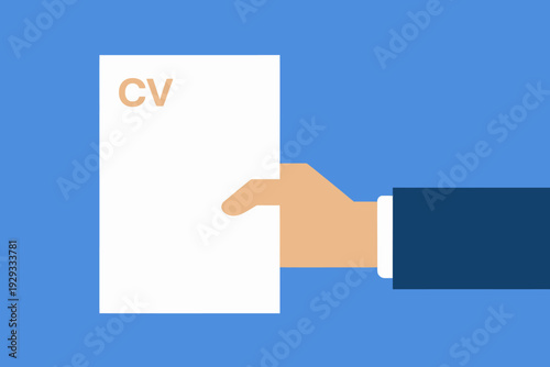 Hand holding a resume paper