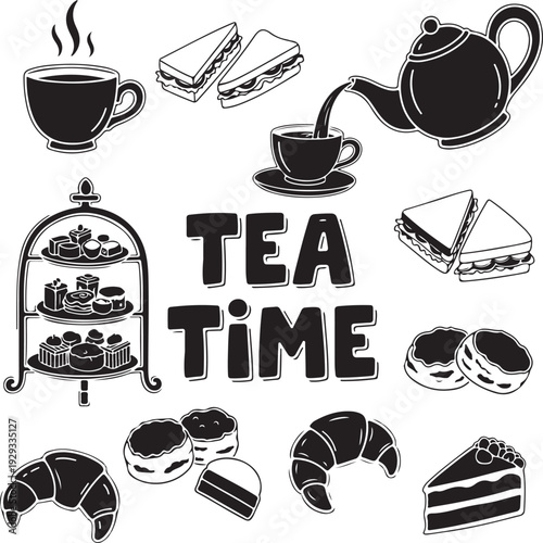Variety of tea time treats and refreshments
