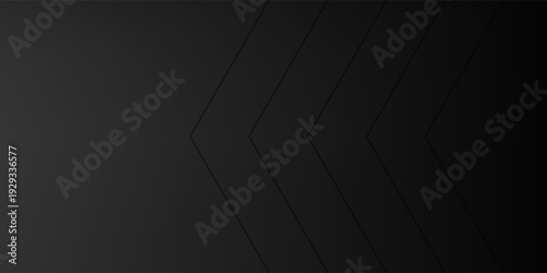 3D black geometric abstract background overlap layer on dark space with waves shape decoration. Minimalist modern graphic design element cutout style concept for banner, flyer, card, or brochure cover