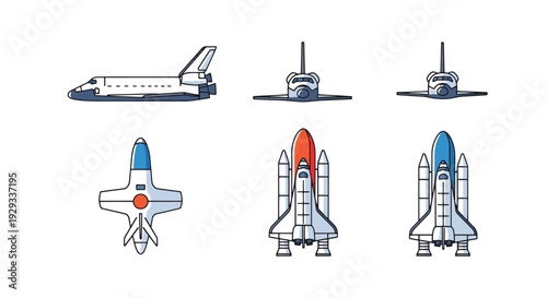 Space Shuttle Model soft minimal tone illustration