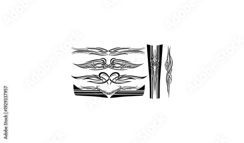 Pinstripe Graphics Raster Illustration – Vinyl-Ready Automotive Line Art