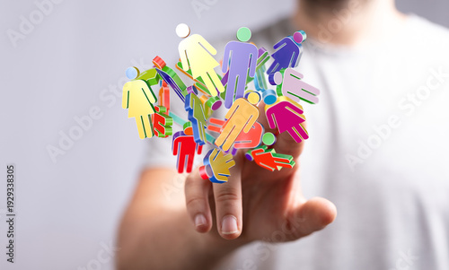 Concept of teamwork, connec...