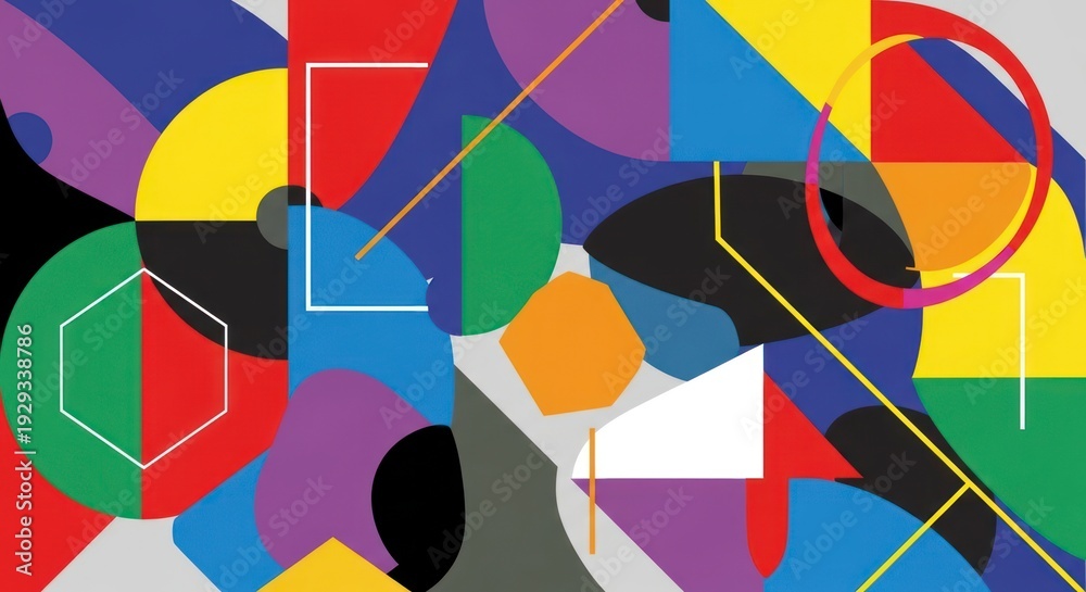 Fototapeta premium Vibrant Abstract Geometric Shapes Art.