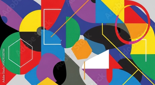 Vibrant Abstract Geometric Shapes Art.
