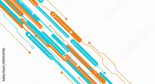 orange blue circuit board background