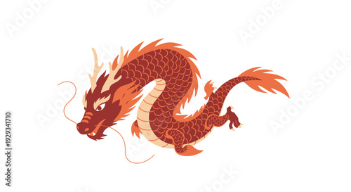Chinese Dragon Illustration - Traditional Mythical Creature