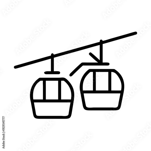 A creative vector illustration of a cable car symbol designed as a travel icon for business art.