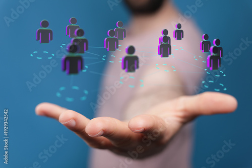 Hand holding digital networ...