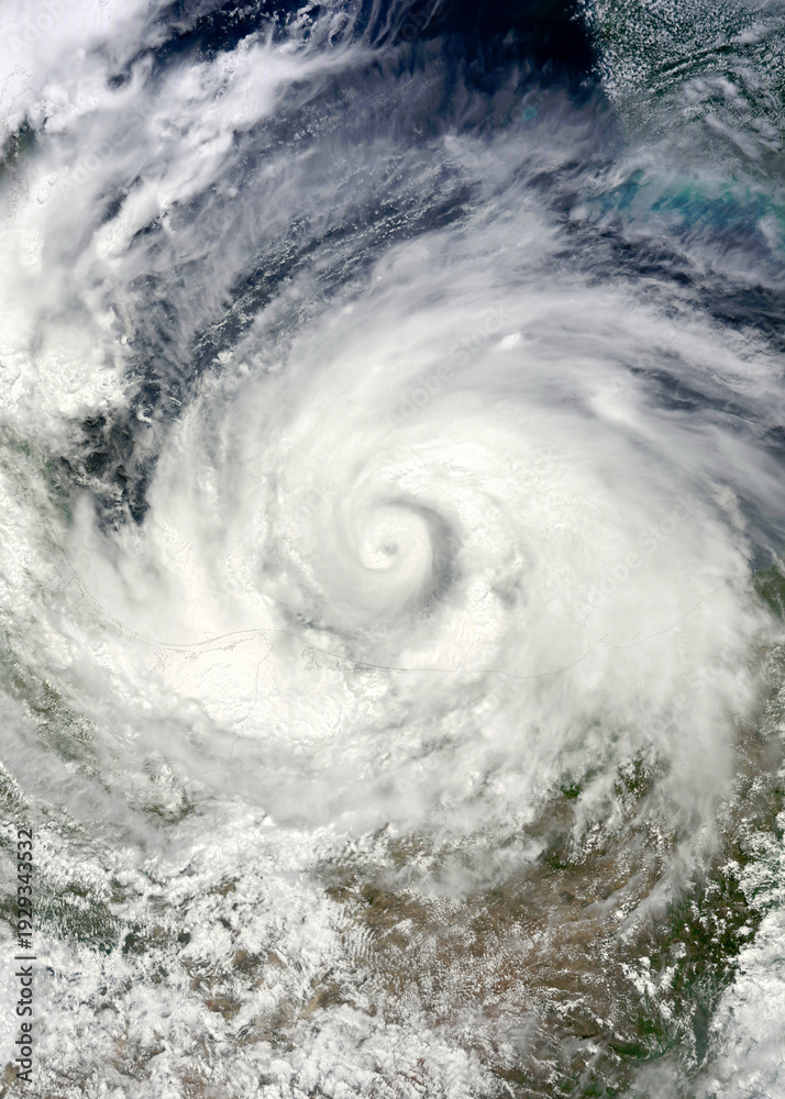 Fototapeta premium Hurricane cyclone spinning over Gulf of Mexico from space. Elements of this image furnished by NASA.