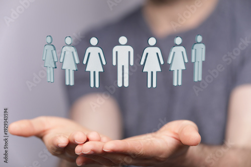 3D render of human figures ...