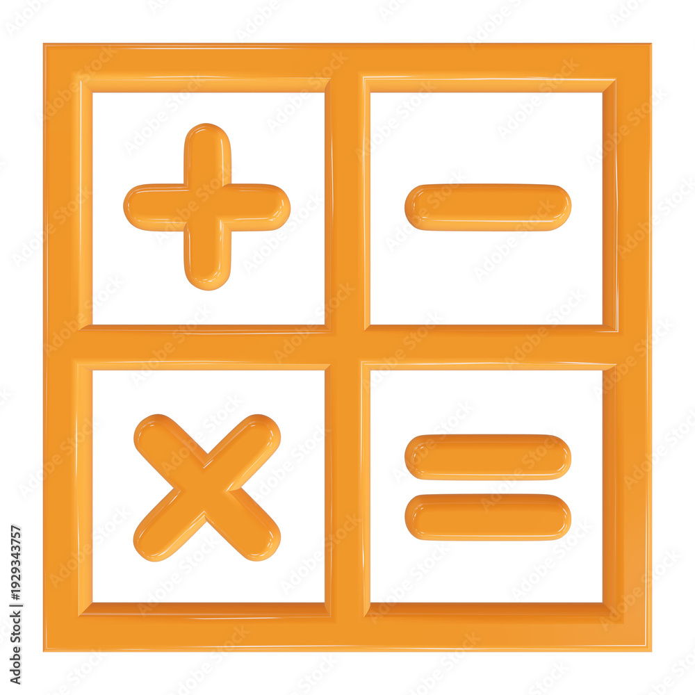 Obraz premium Calculator icon for mathematics finance accounting and digital calculations