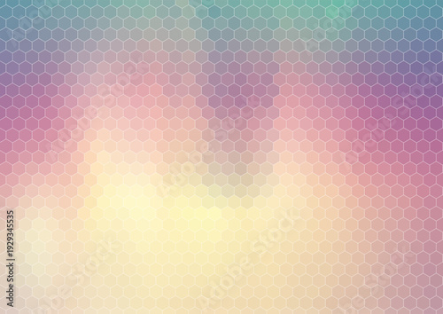 Pastel coloured background with a hexagonal pattern design