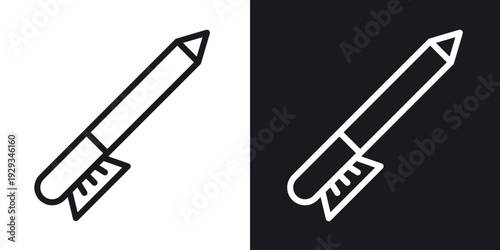 Eyeliner icon set in black and white stroke lines