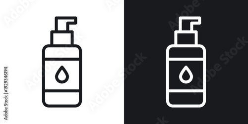Face cleanser icon set in black and white stroke lines