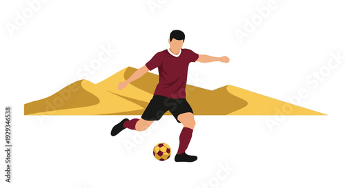 Man Playing Soccer with Red Jersey.