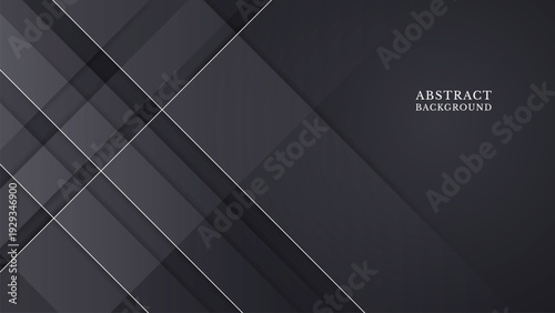 Abstract dark gray background with intersecting diagonal white lines, layered geometric shapes, and modern minimalist design