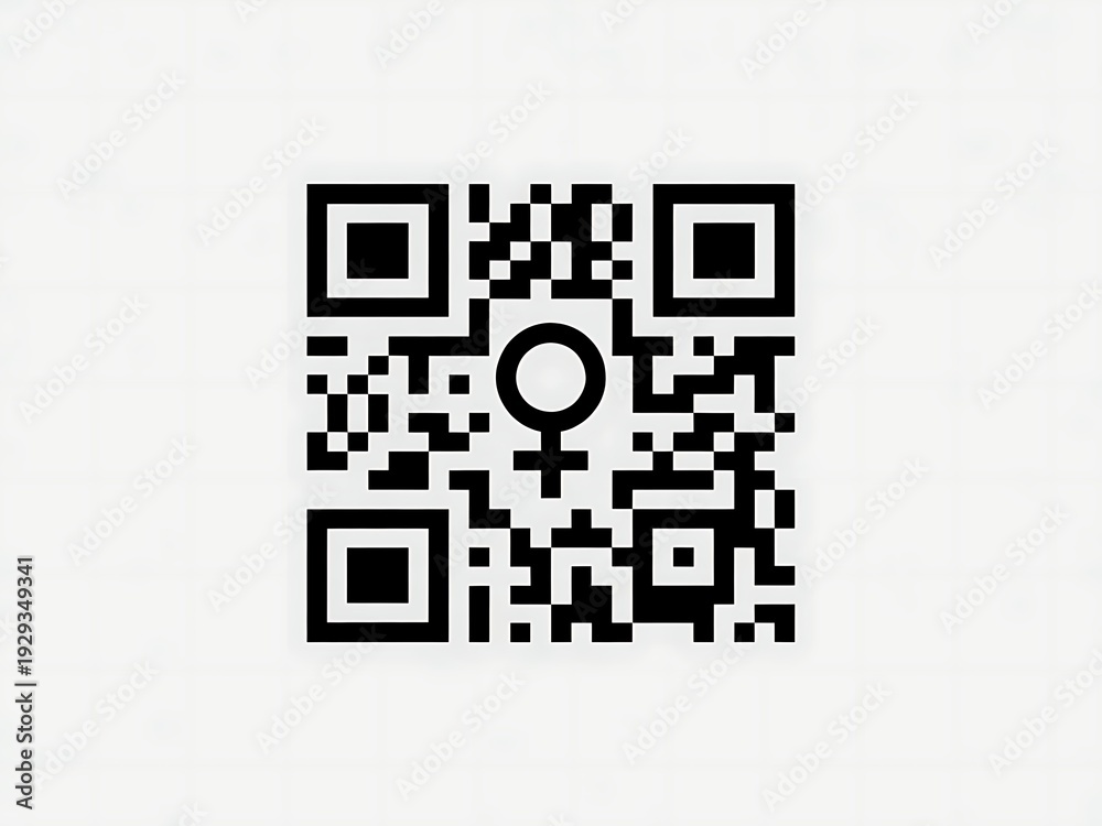 Fototapeta premium QR Code Revealing Female Symbol
